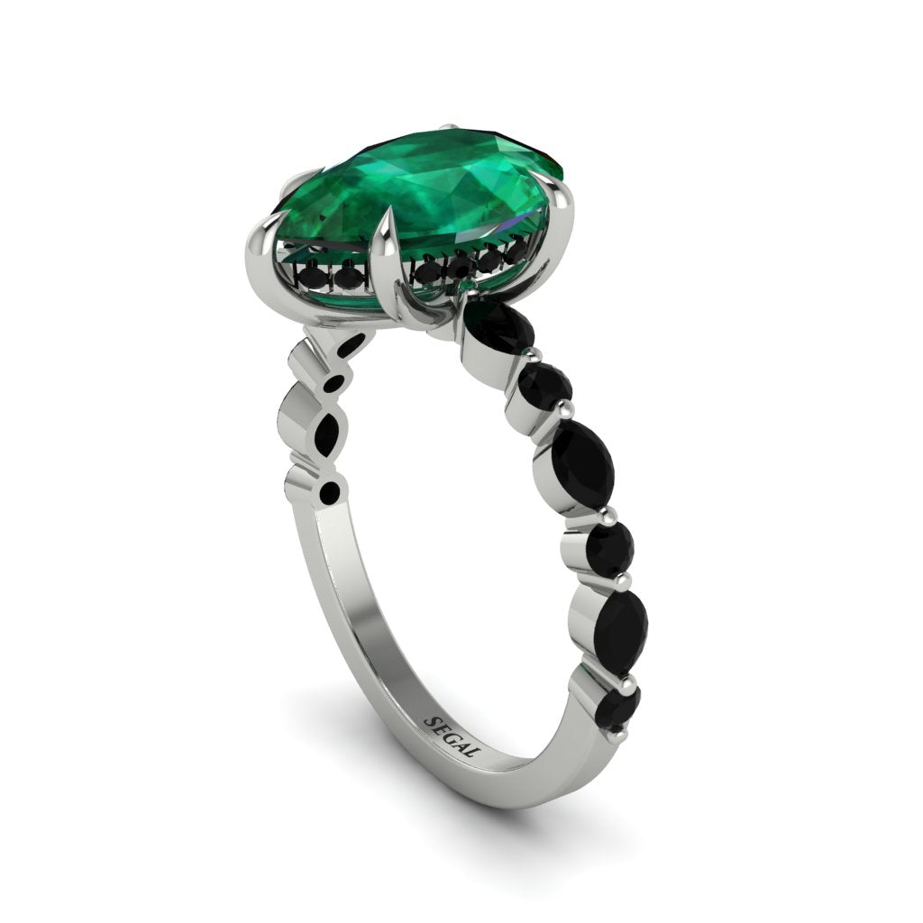Pear-Cut Emerald Halo Engagement Ring - Nylah No. 36