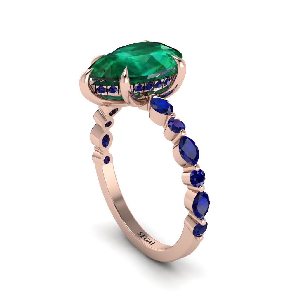 Pear-Cut Emerald Halo Engagement Ring - Nylah No. 65