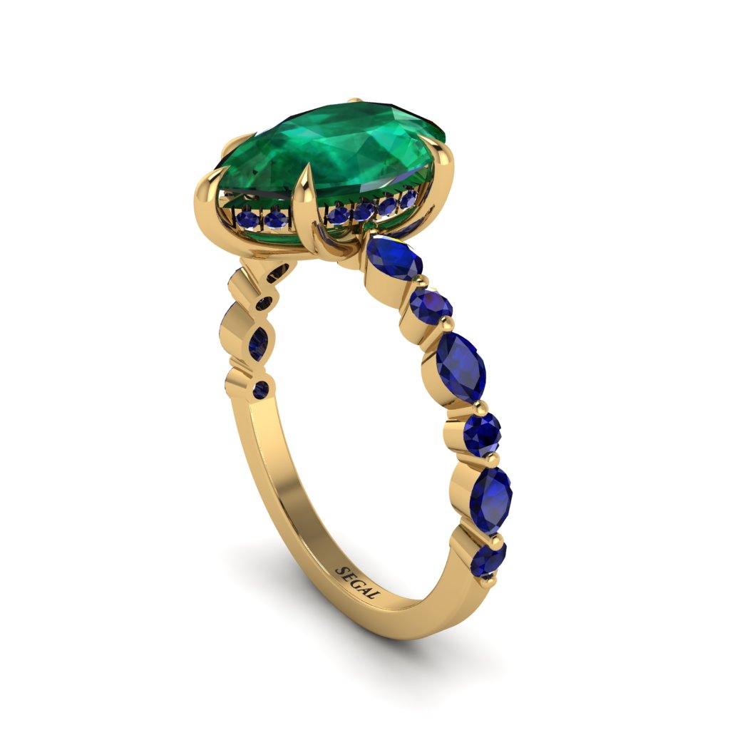 Pear-Cut Emerald Halo Engagement Ring - Nylah No. 64