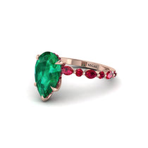 Pear-Cut Emerald Halo Engagement Ring - Nylah No. 50 image 1