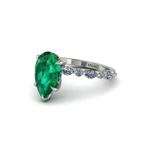 Pear-Cut Emerald Halo Engagement Ring - Nylah No. 6 image 1