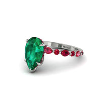 Pear-Cut Emerald Halo Engagement Ring - Nylah No. 51 image 1