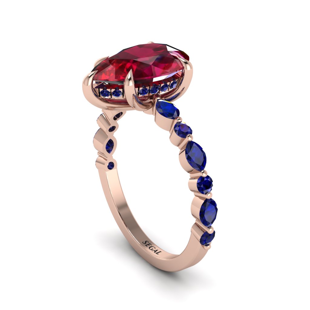 Pear-Cut Ruby Halo Engagement Ring - Nylah No. 71