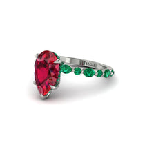 Pear-Cut Ruby Halo Engagement Ring - Nylah No. 27 image 1