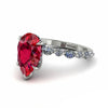 Pear-Cut Ruby Halo Engagement Ring - Nylah No. 12
