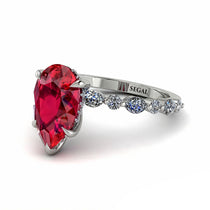 Pear-Cut Ruby Halo Engagement Ring - Nylah No. 12 image 1