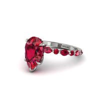 Pear-Cut Ruby Halo Engagement Ring - Nylah No. 57 image 1