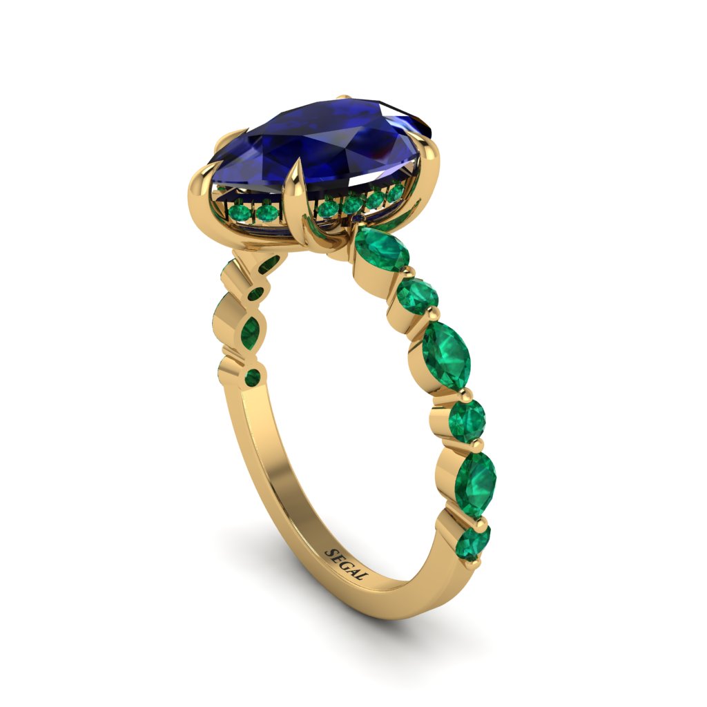 Pear-Cut Sapphire Halo Engagement Ring - Nylah No. 28