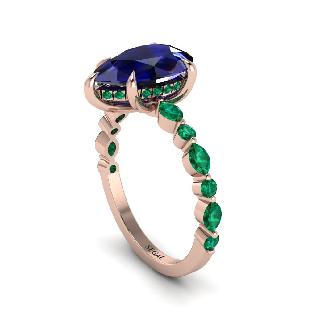Pear-Cut Sapphire Halo Engagement Ring - Nylah No. 29