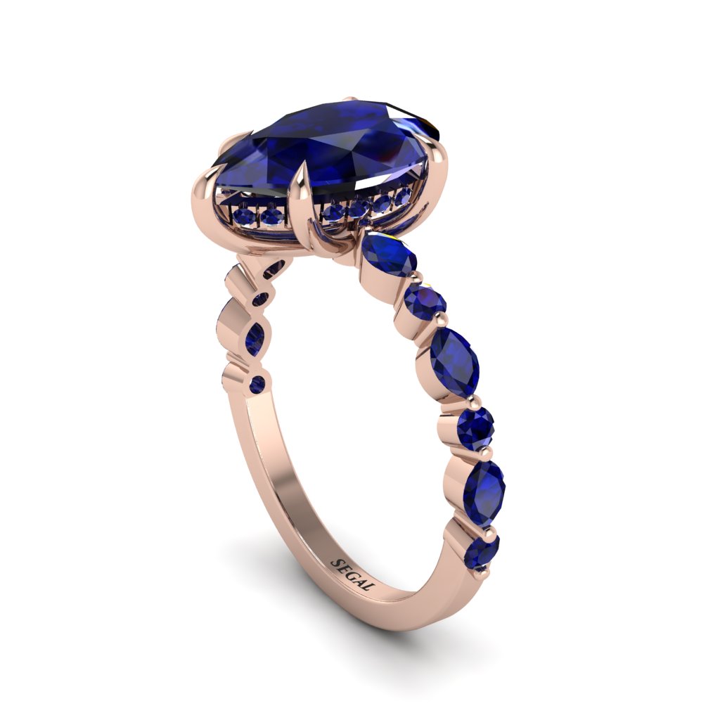 Pear-Cut Sapphire Halo Engagement Ring - Nylah No. 74