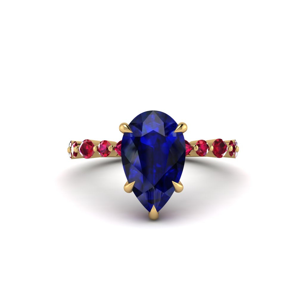 Pear-Cut Sapphire Halo Engagement Ring - Nylah No. 58