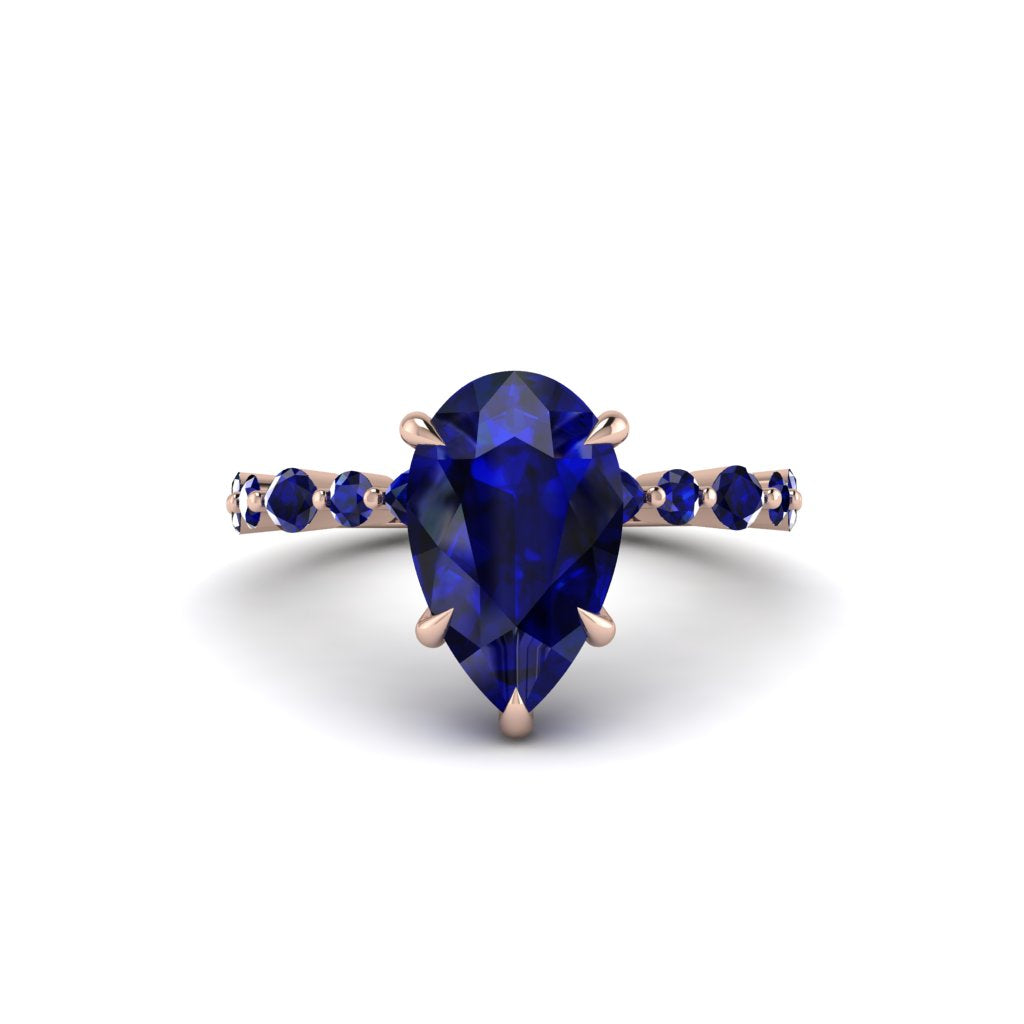 Pear-Cut Sapphire Halo Engagement Ring - Nylah No. 74