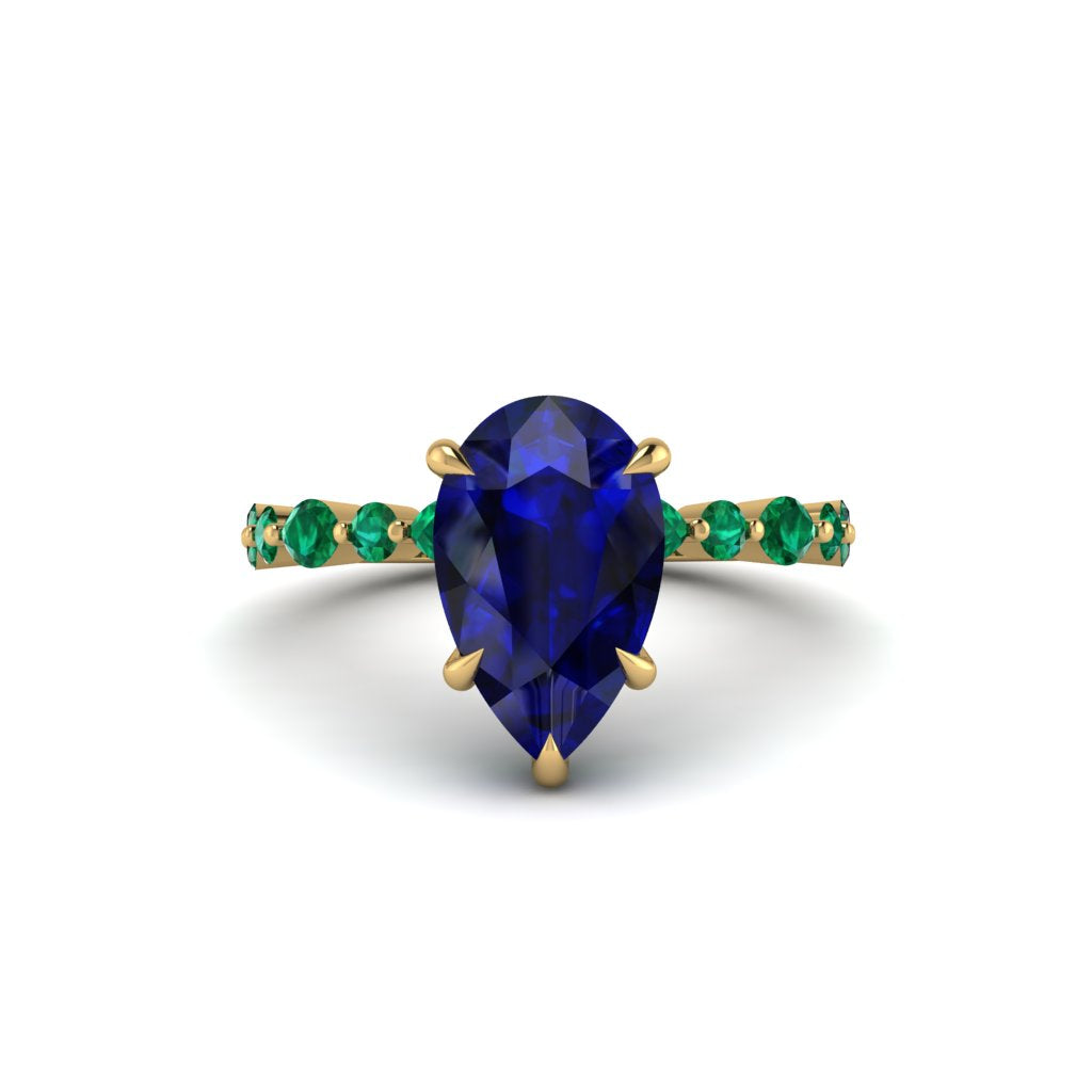 Pear-Cut Sapphire Halo Engagement Ring - Nylah No. 28