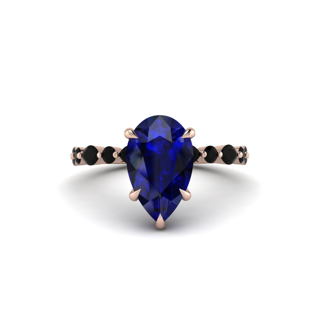 Pear-Cut Sapphire Halo Engagement Ring - Nylah No. 44