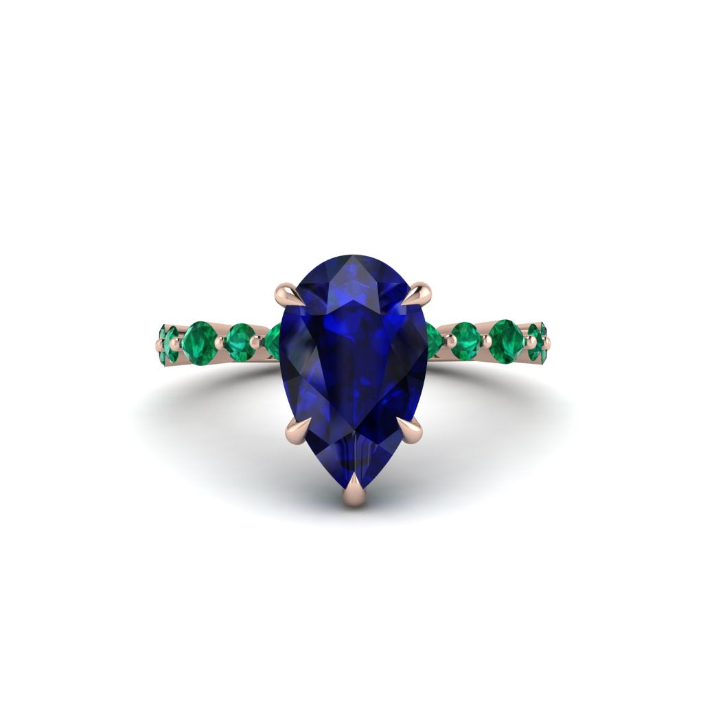 Pear-Cut Sapphire Halo Engagement Ring - Nylah No. 29