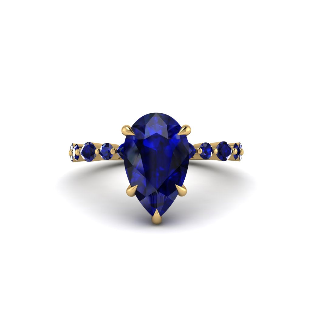Pear-Cut Sapphire Halo Engagement Ring - Nylah No. 73