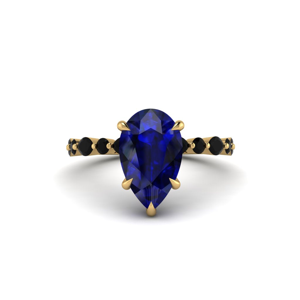 Pear-Cut Sapphire Halo Engagement Ring - Nylah No. 43
