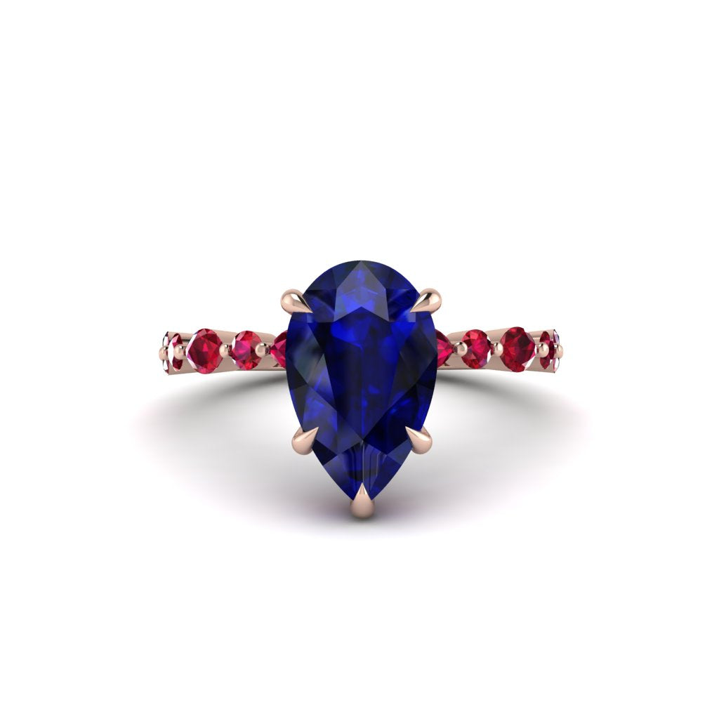 Pear-Cut Sapphire Halo Engagement Ring - Nylah No. 59
