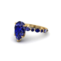 Pear-Cut Sapphire Halo Engagement Ring - Nylah No. 73 image 1