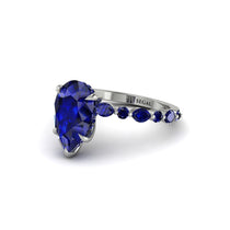 Pear-Cut Sapphire Halo Engagement Ring - Nylah No. 75 image 1