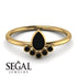 Down-payment Pear Shaped Stacking Black Diamond Ring - Brianna No. 3700