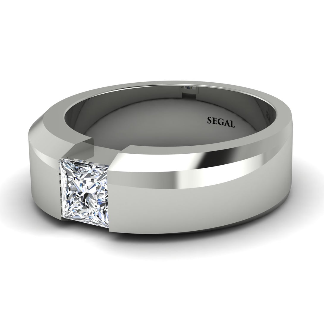 Princess Cut Diamond Solitaire Wedding Band - Lane No. 3