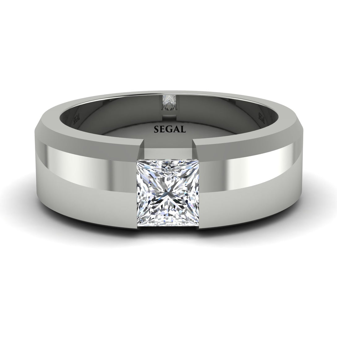 Princess Cut Diamond Solitaire Wedding Band - Lane No. 3