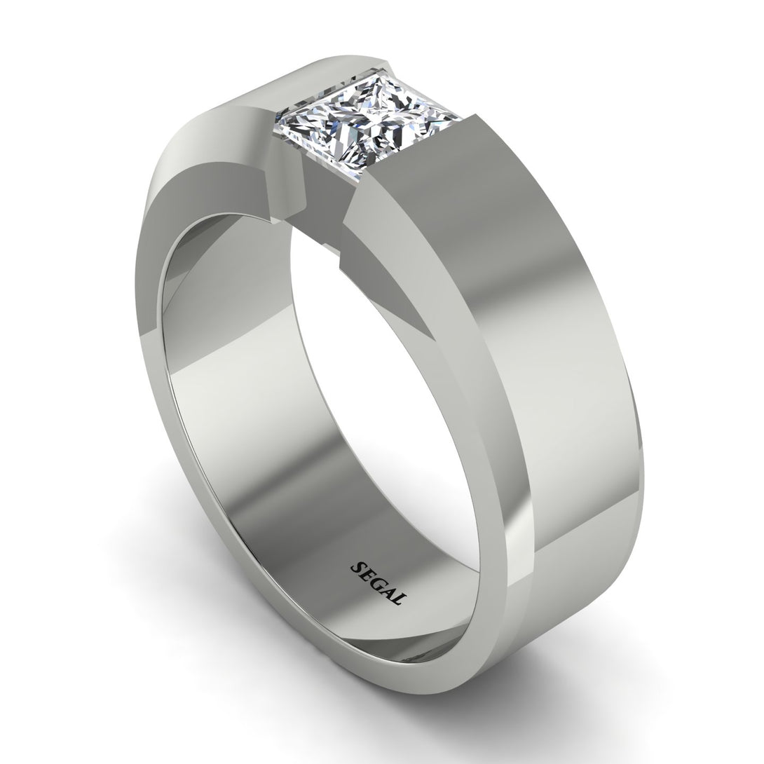 Princess Cut Diamond Solitaire Wedding Band - Lane No. 3