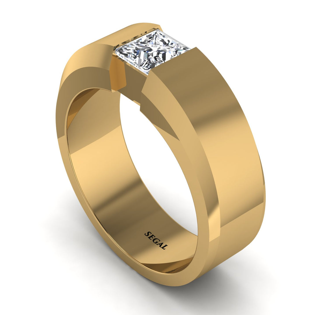Princess Cut Diamond Solitaire Wedding Band - Lane No. 1