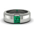 Princess Cut Emerald Solitaire Wedding Band - Lane No. 6