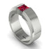 Princess Cut Ruby Solitaire Wedding Band - Lane No. 12