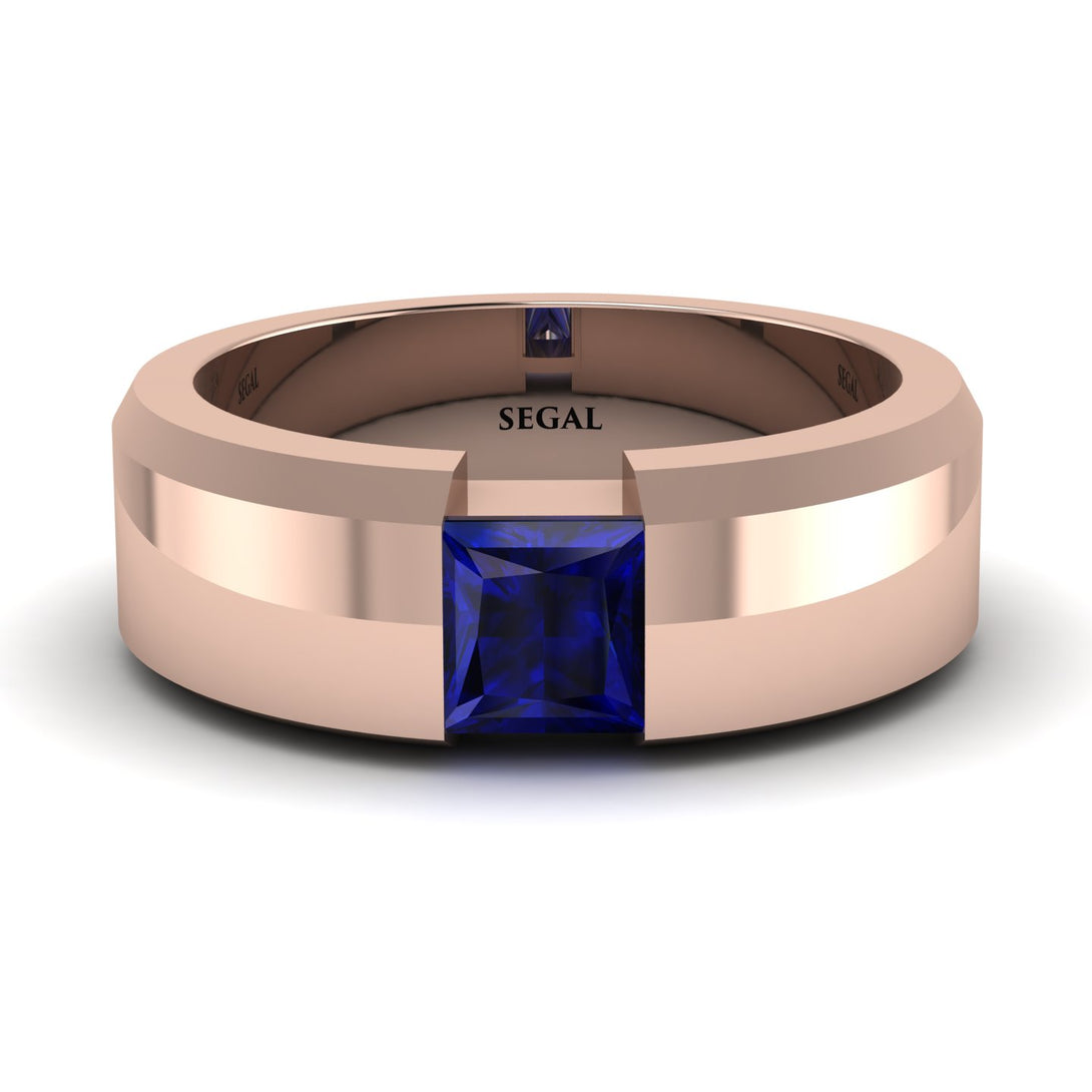 Princess Cut Sapphire Solitaire Wedding Band - Lane No. 14