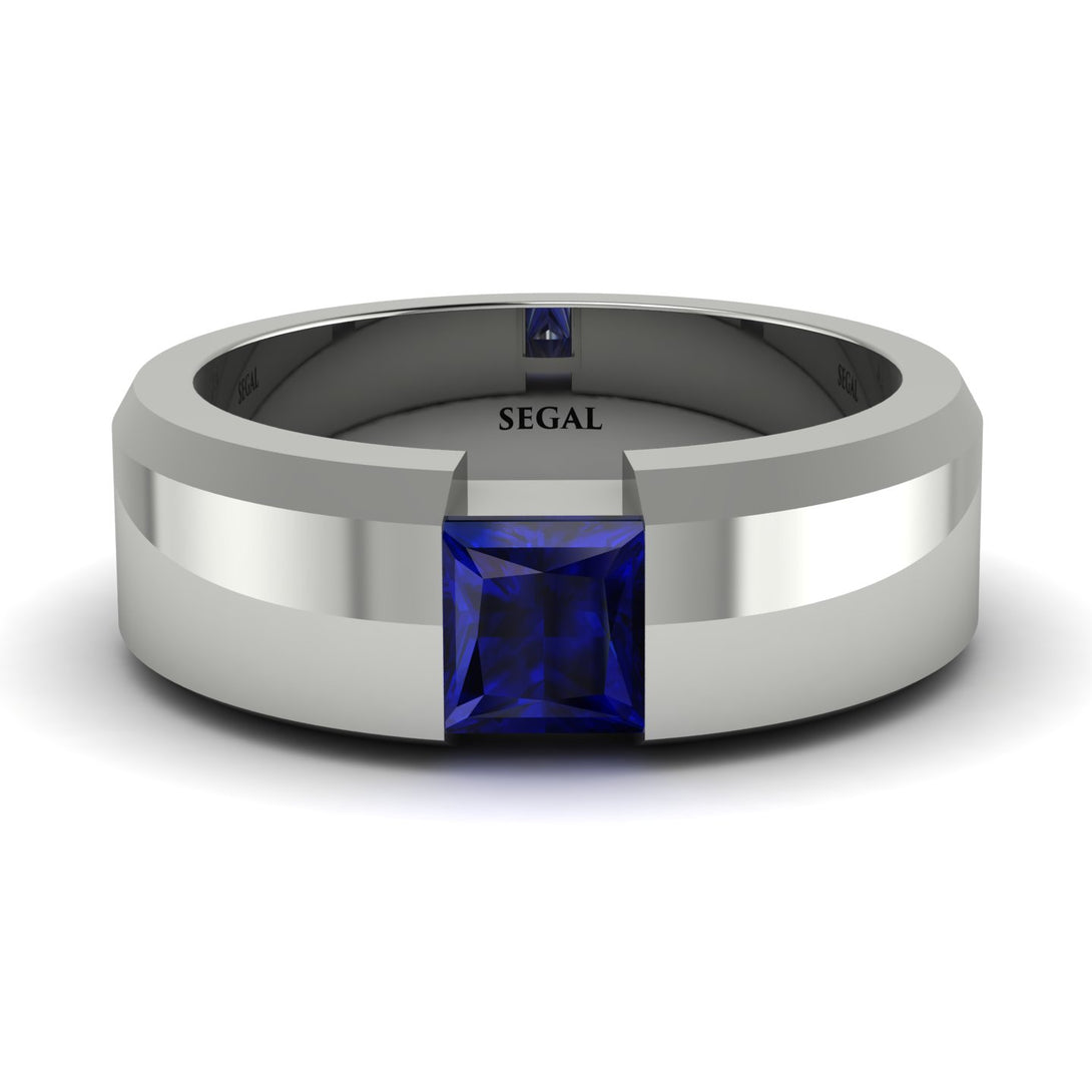 Princess Cut Sapphire Solitaire Wedding Band - Lane No. 15