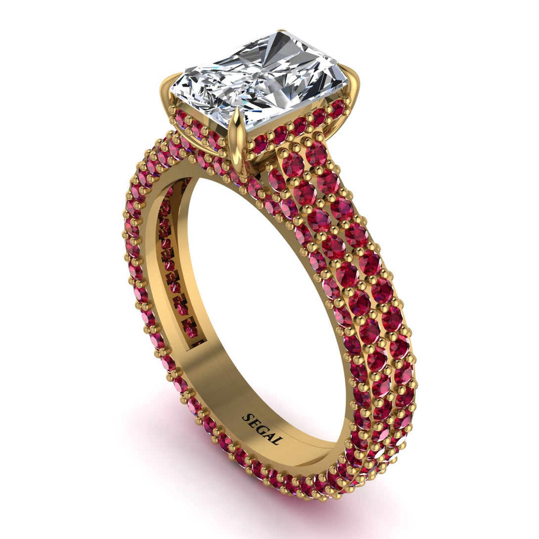 Radiant Cut Diamond Pave Engagement Ring - Kenzie No. 46