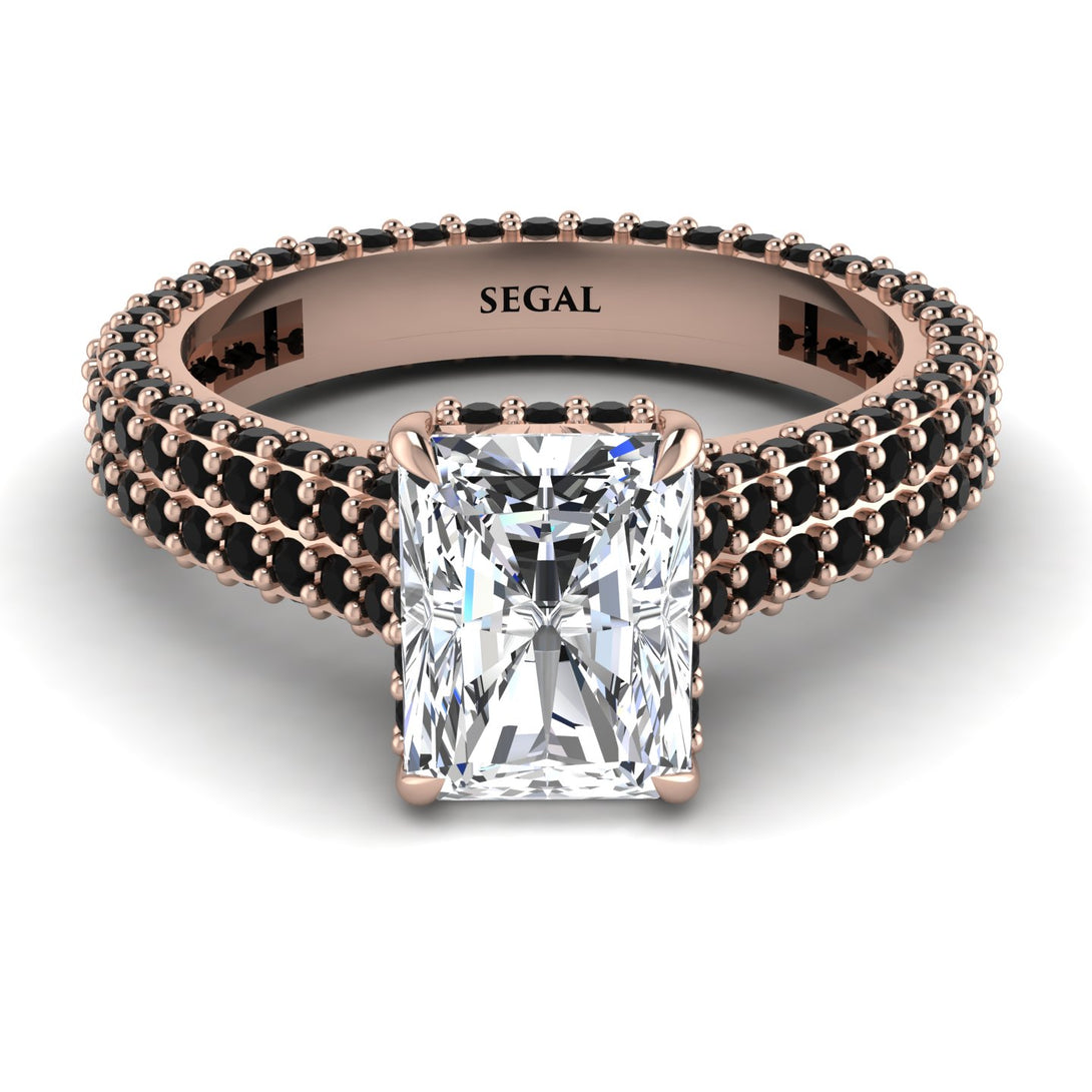Radiant Cut Diamond Pave Engagement Ring - Kenzie No. 32