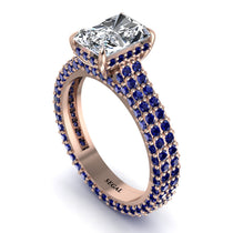 Radiant Cut Diamond Pave Engagement Ring - Kenzie No. 62 image 1