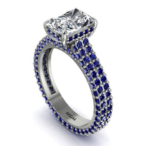 Radiant Cut Diamond Pave Engagement Ring - Kenzie No. 63 image 1