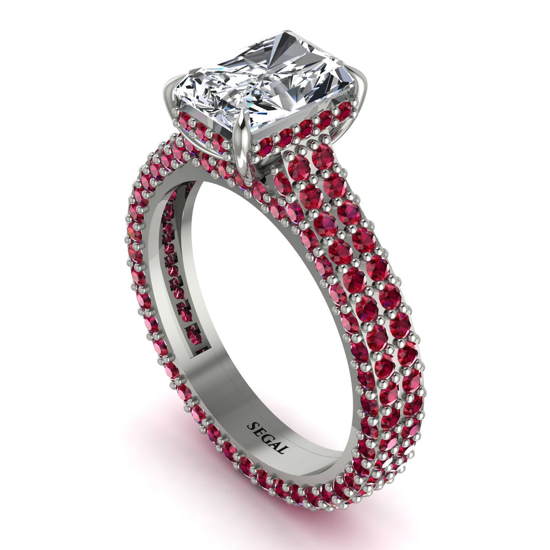 Radiant Cut Diamond Pave Engagement Ring - Kenzie No. 48