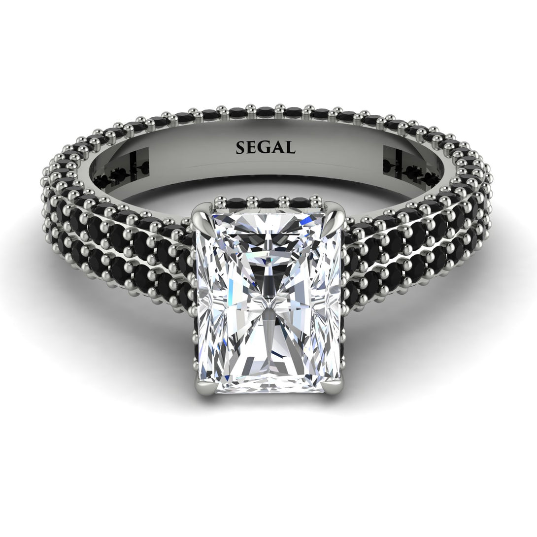 Radiant Cut Diamond Pave Engagement Ring - Kenzie No. 33