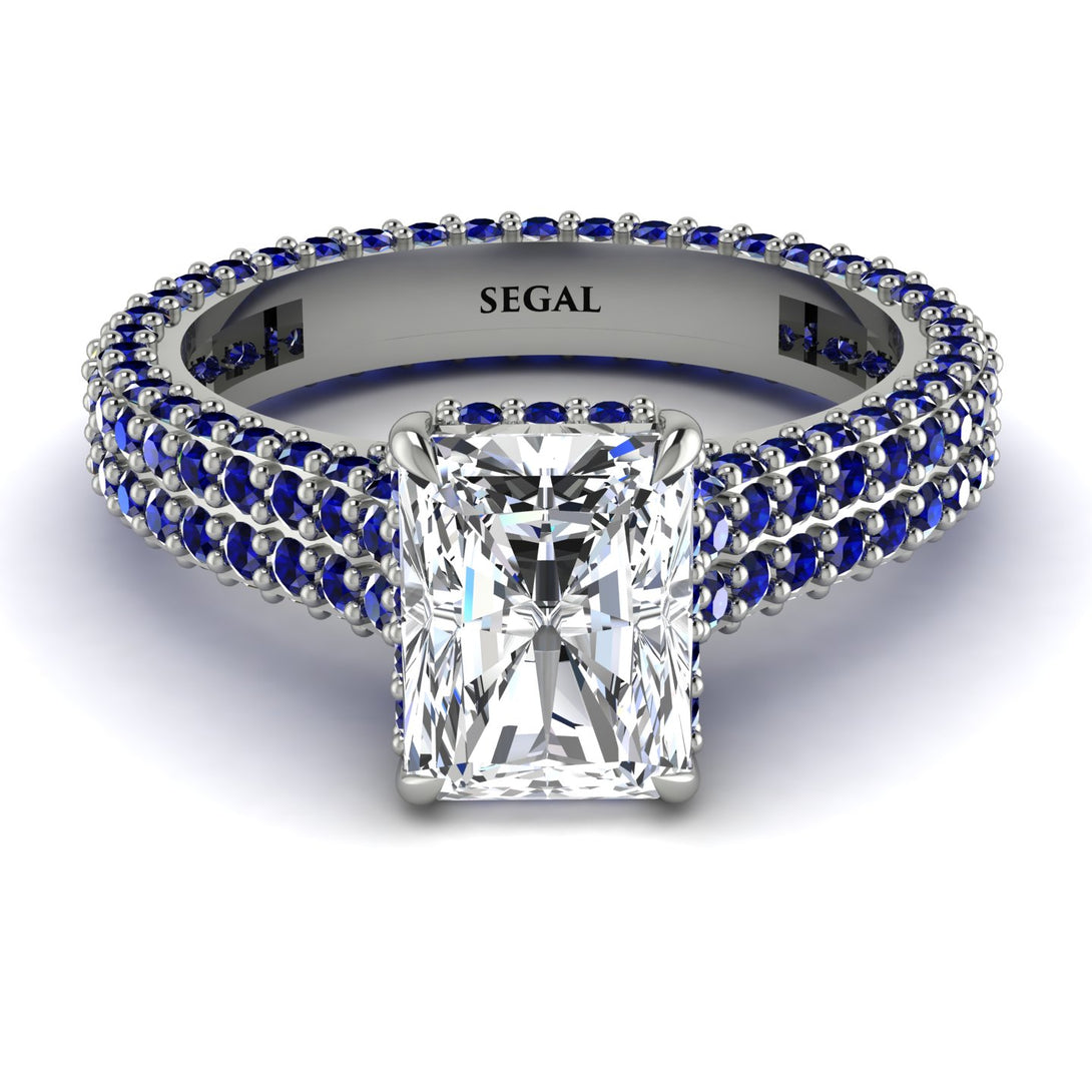 Radiant Cut Diamond Pave Engagement Ring - Kenzie No. 63