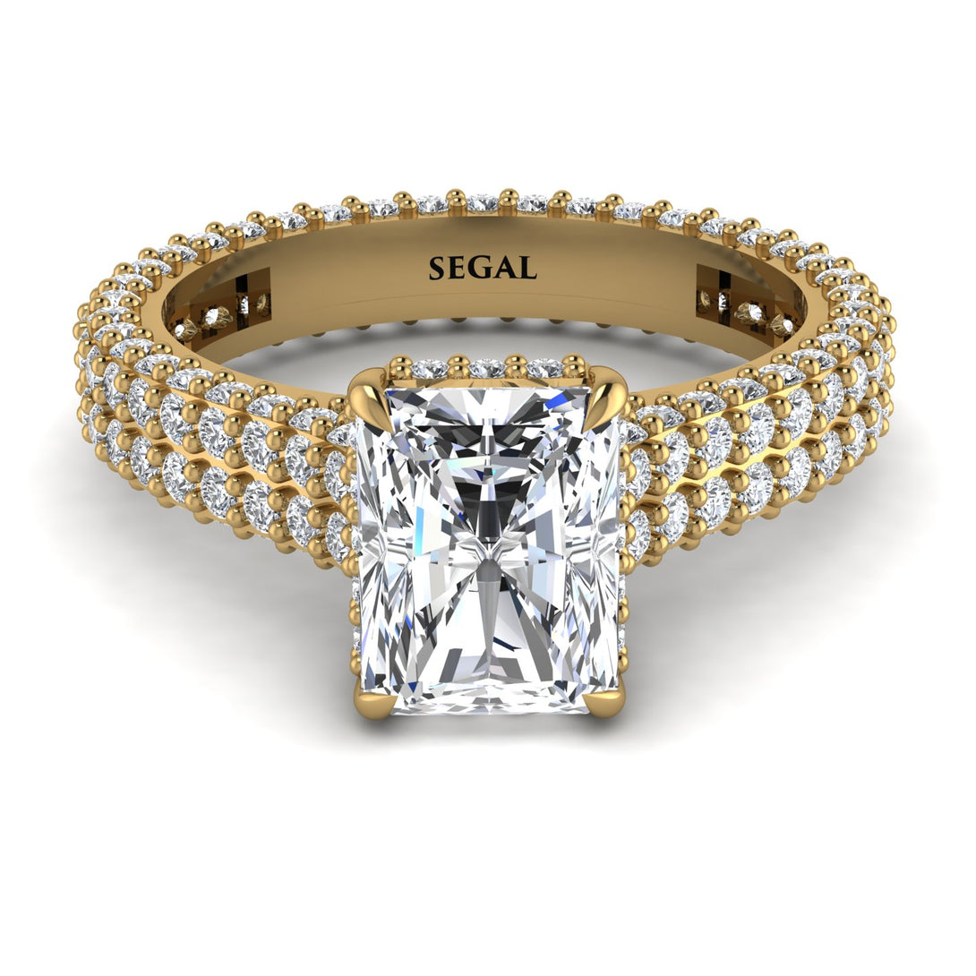 Radiant Cut Diamond Pave Engagement Ring - Kenzie No. 1