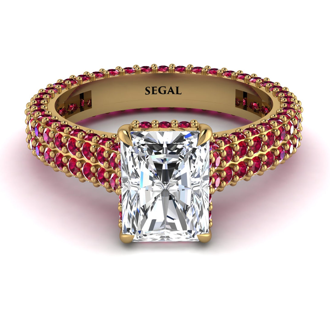 Radiant Cut Diamond Pave Engagement Ring - Kenzie No. 46