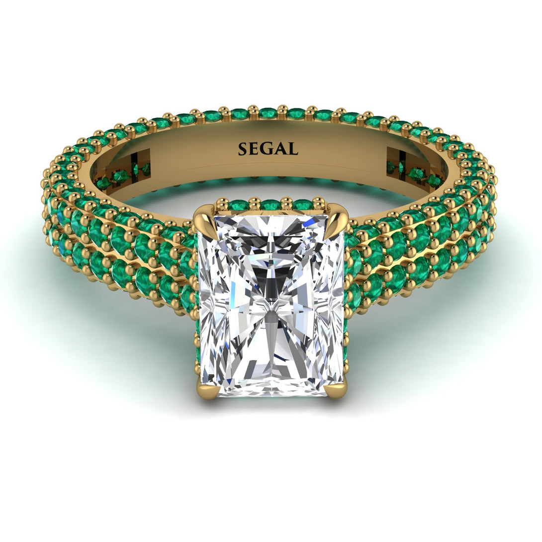 Radiant Cut Diamond Pave Engagement Ring - Kenzie No. 16