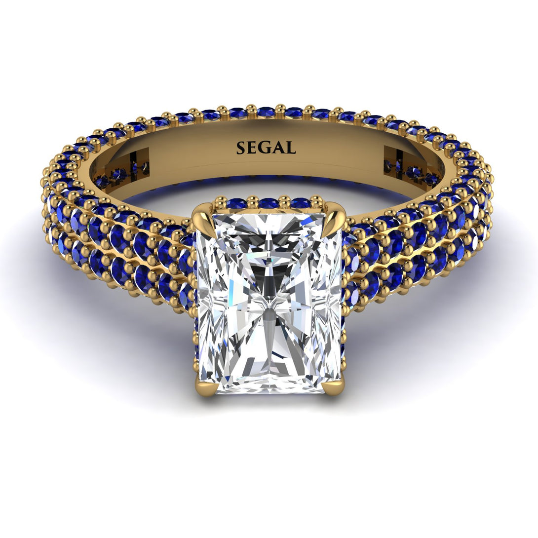 Radiant Cut Diamond Pave Engagement Ring - Kenzie No. 61