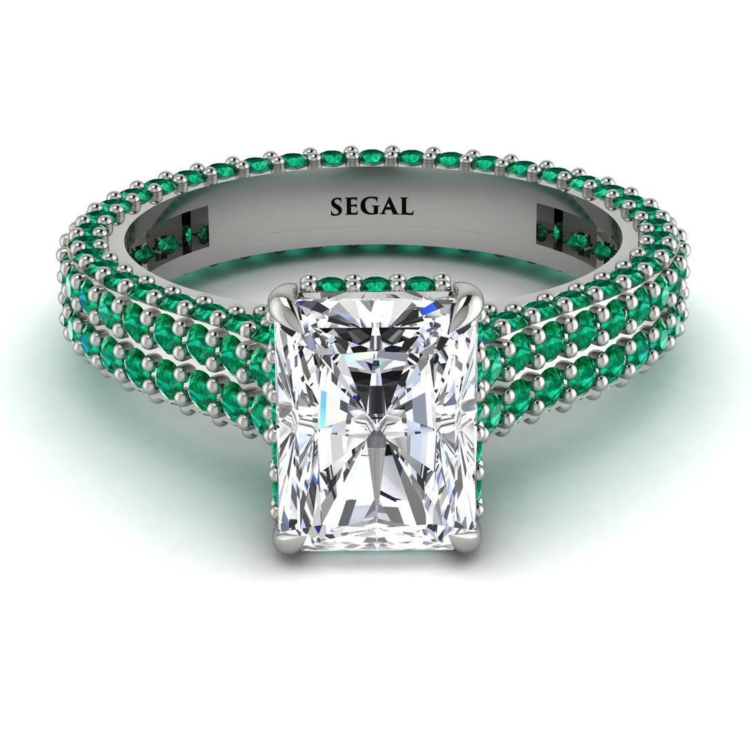Radiant Cut Diamond Pave Engagement Ring - Kenzie No. 18