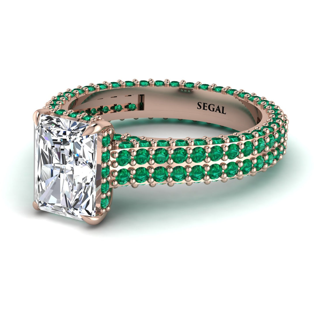 Radiant Cut Diamond Pave Engagement Ring - Kenzie No. 17