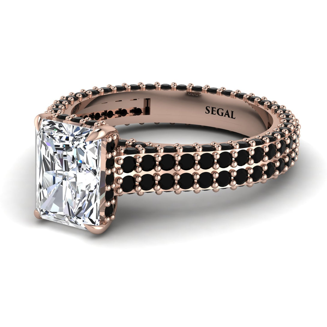 Radiant Cut Diamond Pave Engagement Ring - Kenzie No. 32