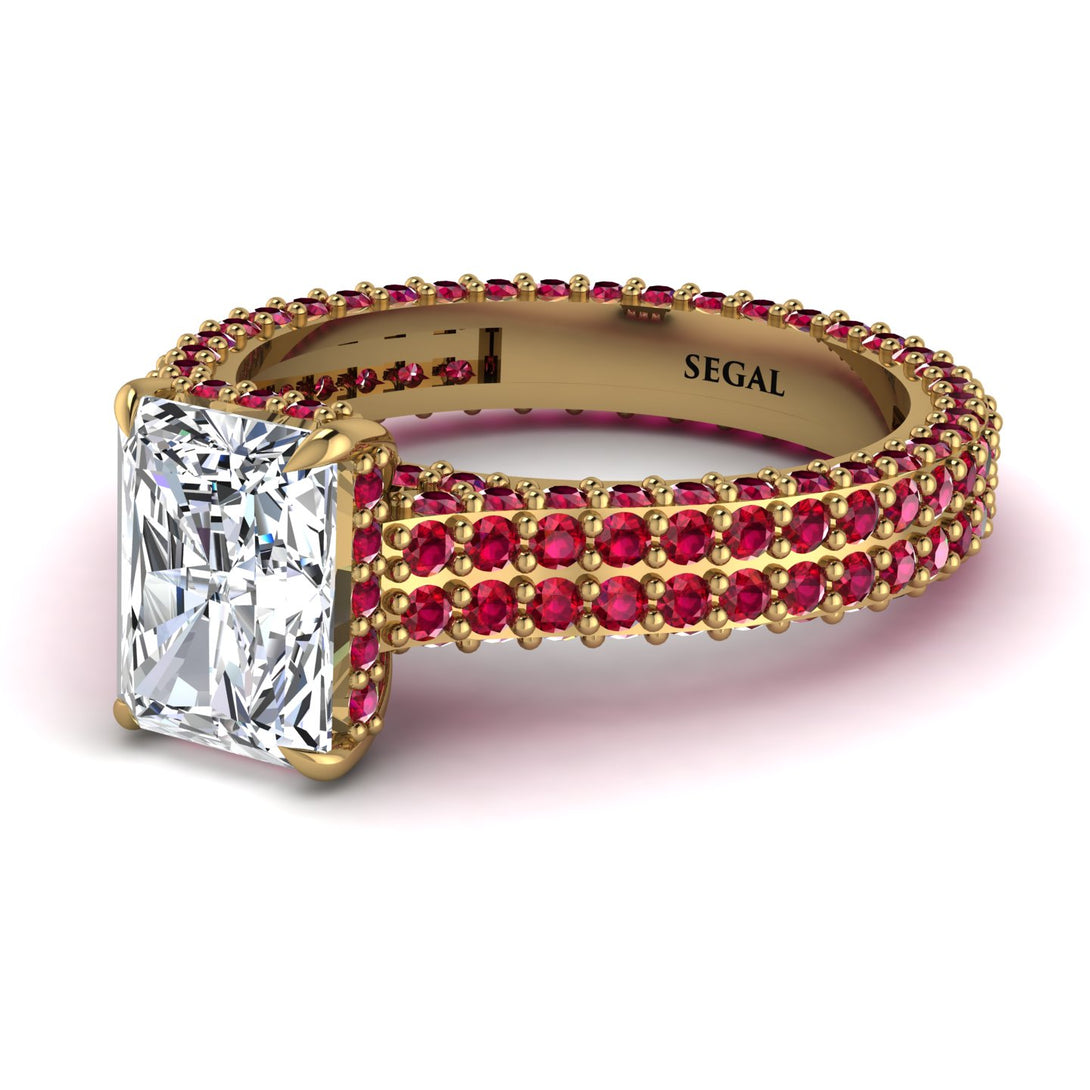 Radiant Cut Diamond Pave Engagement Ring - Kenzie No. 46