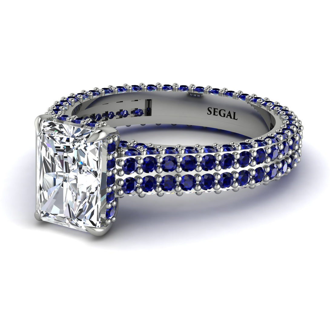 Radiant Cut Diamond Pave Engagement Ring - Kenzie No. 63