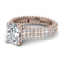 Radiant Cut Diamond Pave Engagement Ring - Kenzie No. 2